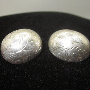Vintage Sterling Silver Domed Earrings